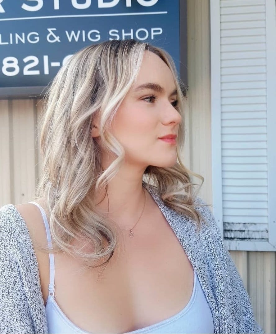 Blonde hair colour and hair cut by Sania M Hairstylist, hairdresser based in Guelph.