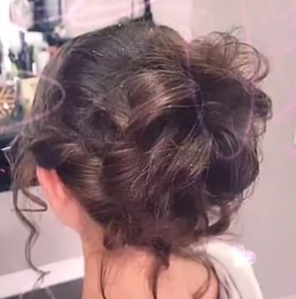 Brunette up-do hairstyle by Sania M Hairstylist, hairdresser based in Guelph.